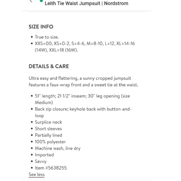 Leith Striped Tie Waist Wide Leg Cropped Jumpsuit - Picture 6 of 13